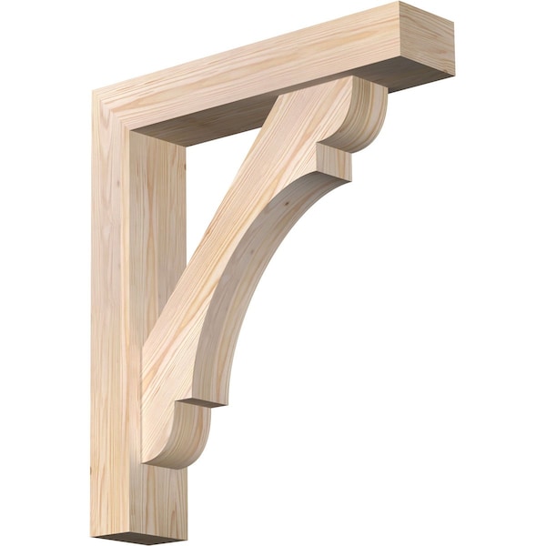 Ekena Millwork Olympic Block Smooth Bracket w/ Offset Brace, Douglas Fir, 5 1/2"W x 26"D x 30"H BKT0604X26X30OLY05SDF - main